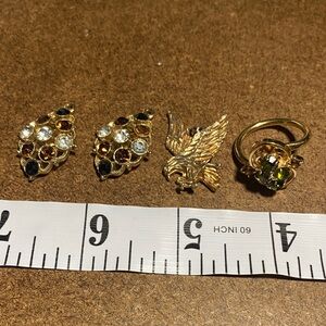 Michele Lynn Eagle Pendent Sarah Cov ring and earrings